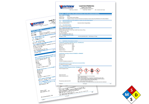 MSDS for MF Wet Flooded Car and Heavy Duty Truck Battery